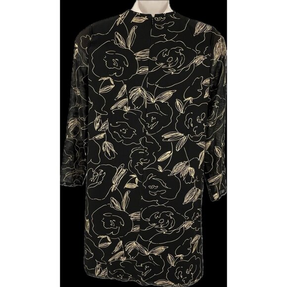 Evan-Picone Jacket Dress Size 8 Vintage Black Gold  Knee Length Classic - Picture 12 of 12